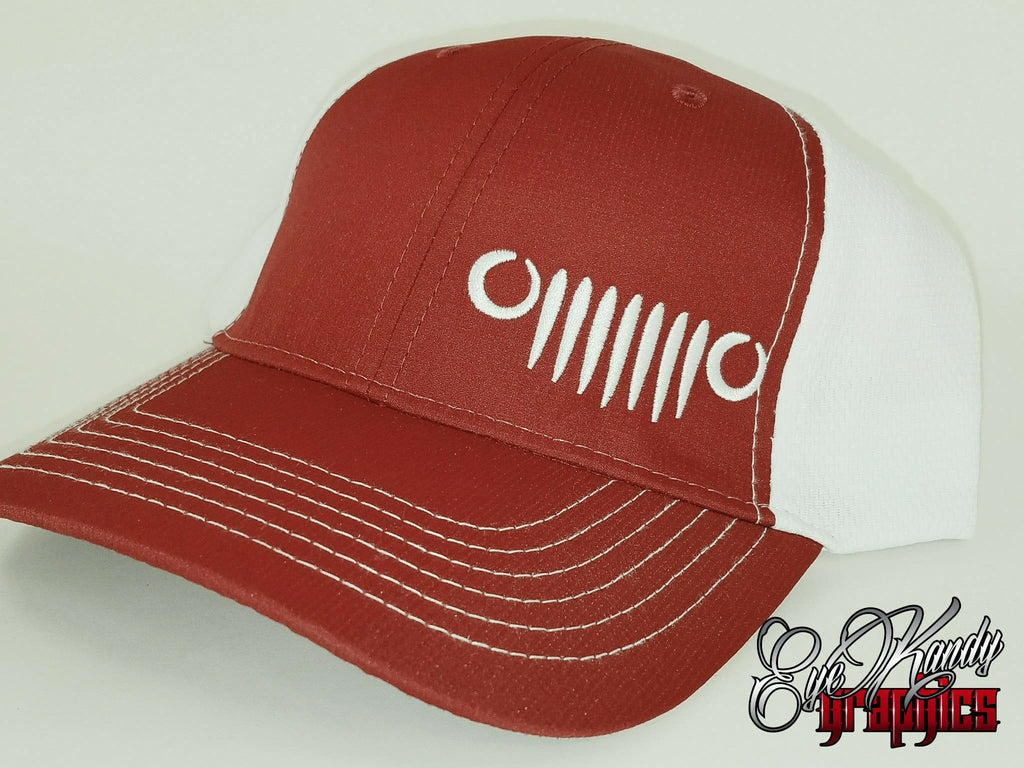 Red/White Trucker Jeep Hat ~ Jeep Life ~ Jeep Hat ~ Go Topless  ~ Jeep logo