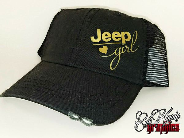 Jeep Girl in Gold Black Trucker Jeep Hat ~ Jeep Life ~ Jeep Hat ~ Go Topless  ~ Jeep logo