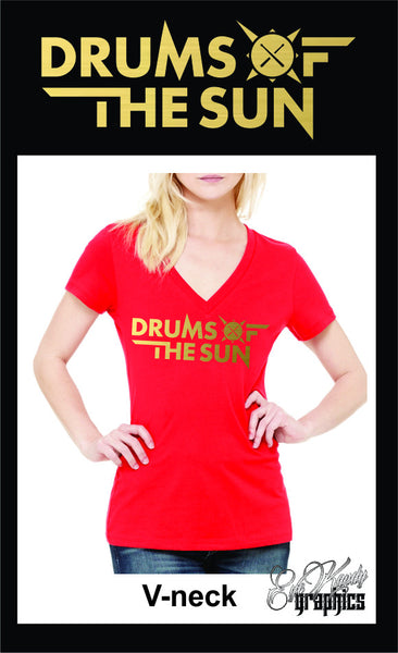 Drums of the Sun Women's Deep V-neck Tee
