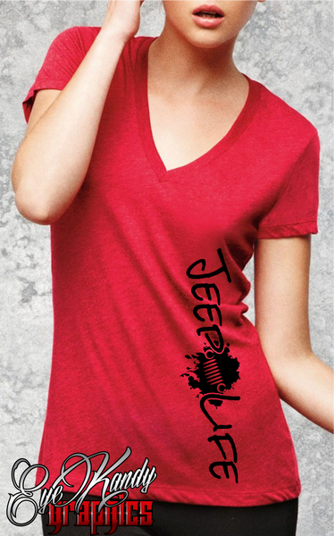 Jeep Life Women's V-NECK  - choose the color combination that suits YOU!
