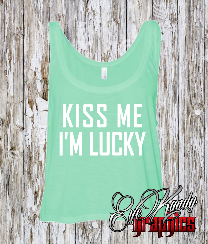 Kiss Me I'm Irish ~ St. Partrick's Day Ladies Crop Tank