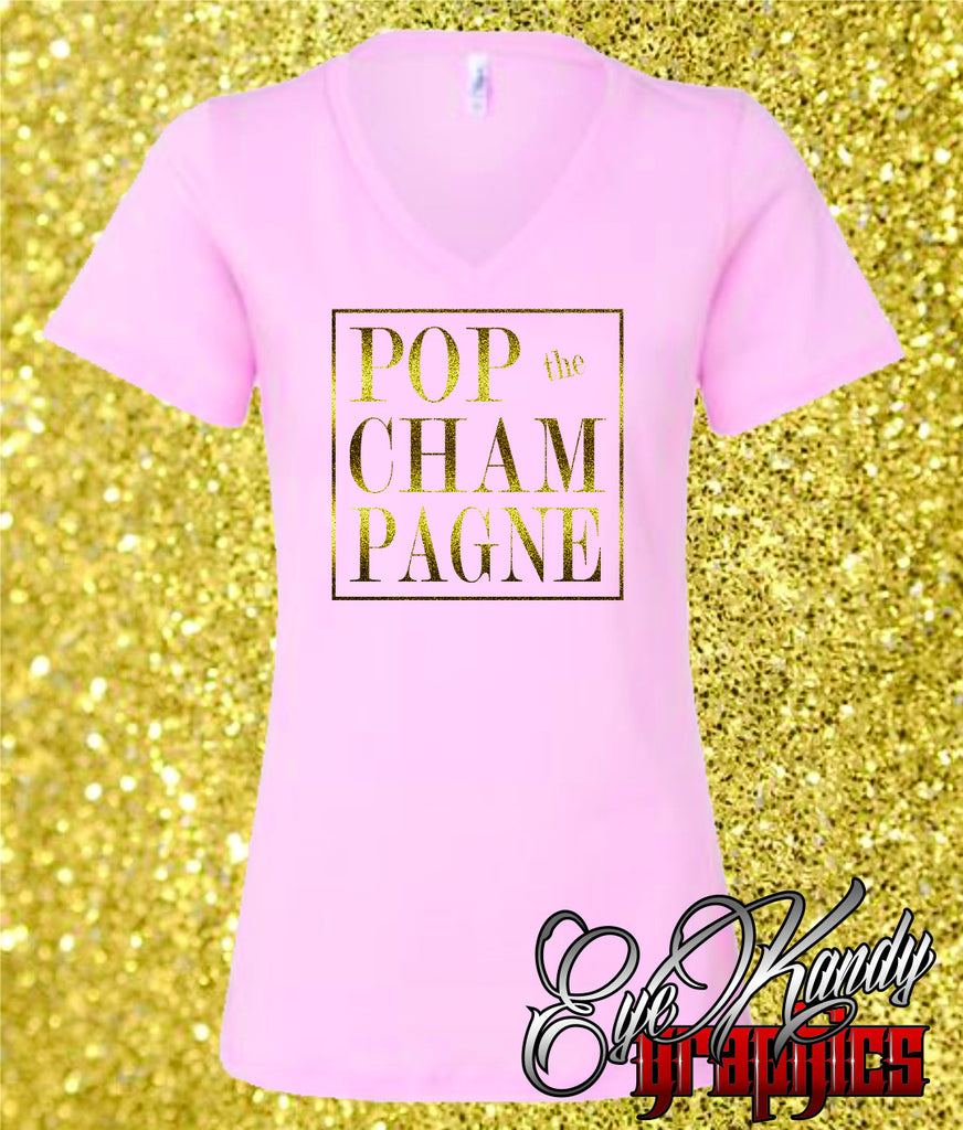 POP the CHAMPAGNE ~ Sunday Funday ~ Trendy NYE T-shirt