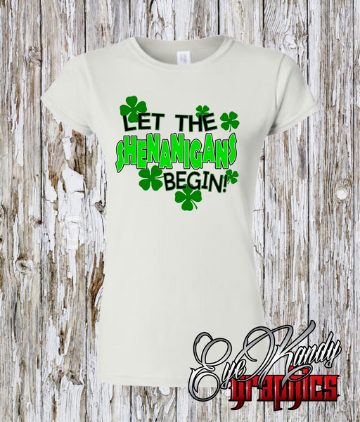 Let the Shenanigans Begin ~ St. Patrick's Day Ladies Crop Tank and tee